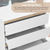 White changing unit shown as a chest of drawers after top removal