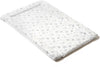 White baby changing mat in white with grey stars