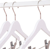 12 cintres en bois blanc pour enfants pour vêtements de bébé et d'enfant en bas âge 360 ​​crochet pivotant cintres en bois pour vêtements d'enfants antidérapants
