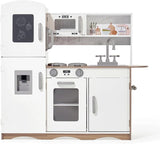 Deluxe Montessori Inspired Wooden Toy Kitchen | Water Dispenser | Phone | Large Blackboard & Accessories