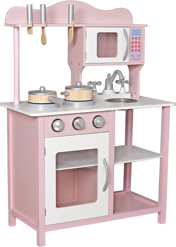 Kids Wooden Play Kitchen Cooker Role Play Childrens Pretend Toys + Utensil UK