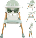 Adjustable baby highchair showing multiple seating heights for family mealtimes