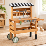 Kids’ rolling tool cart with hammer, saw, screws and gears
