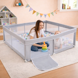 large baby playpen 150 x 150 light grey
