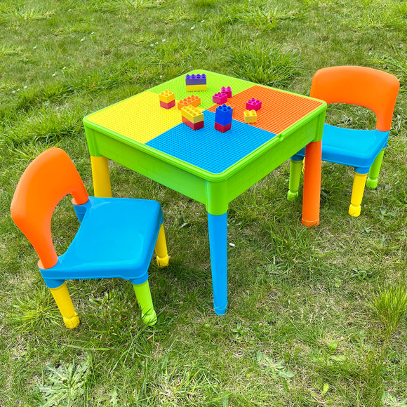 Our brilliant and multipurpose square activity table and two chairs set provides hours of fun for your child and their favourite pal.