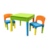 Kids Multifunctional 5-in-1 Activity Table and 2 Chairs | Reversible Tabletop | Multicoloured | Square | Ages 2+