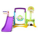 Kids Montessori Play Swing & Slide Set | Basketball | Indoor Outdoor | Multi coloured