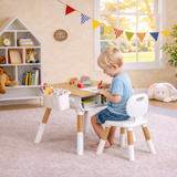 Grow-with-me Height Adjustable Montessori Scandi-Design Kids Table and Chair | Natural | 2-8 Years
