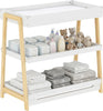 Baby changing unit with shelves for nappies wipes and clothes