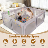 Large indoor baby playpen for crawling and standing practice
