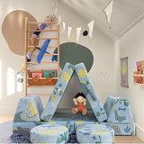 Glow-in-the-Dark Soft Fleece Pikler Large Sofa & Soft Play Set for Home | Removable & Washable | Dinosaurs