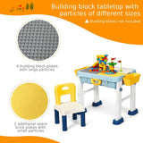 6-in-1 Folding | Portable Height Adjustable Activity Table & Chair | 2-Sided Lego Tabletop & Storage Space | Lego Blocks | 3 Years+