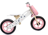 Wooden Balance Bike Kids Running Walking Lightweight Bikes + Bell & Basket (Pink)