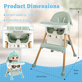 Detachable double feeding tray on adjustable baby highchair for easy cleaning