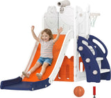 5-in-1 Toddler Slide & Climbing Frame with Basketball Hoop | 12m+