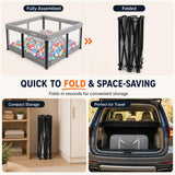 Large grey foldable baby playpen 1.5 x 1.8m