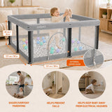 Grey foldable baby playpen 1.2 x 1.2m