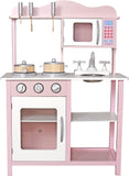 Kinderspielküche aus Holz, Kochherd, Rollenspiel, Kinderspielzeug + Utensilien, UK, Rosa