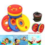 6 Pc Set of Colourful Baby Learn to Swim Discs | EVA Foam Arm Bands | Floats | Mesh Bag