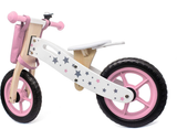 Wooden Balance Bike Kids Lightweight Training Bikes + Bell & Basket (Pink)
