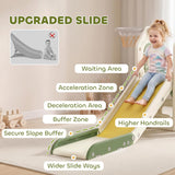 Modern foldable kids slide with wide steps and reinforced safety buckles