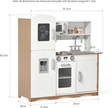 Deluxe Montessori Inspired Wooden Toy Kitchen | Water Dispenser | Phone | Large Blackboard & Accessories