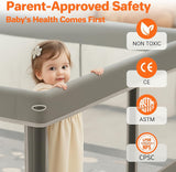Grey foldable baby playpen 1.27 x 1.27