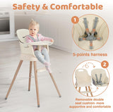 Deluxe 4-in-1 High Chair | Booster | Stool | Lo Chair | Cream | 6m - 99 years