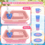 Pink play sink with circulating water tap for children aged 3 plus