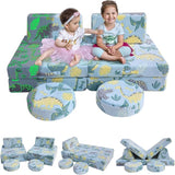 Glow-in-the-Dark Soft Fleece Pikler Large Sofa & Soft Play Set for Home | Removable & Washable | Dinosaurs