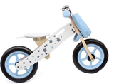 Wooden Balance Bike Kids Lightweight Training Bikes + Bell & Basket (Blue)