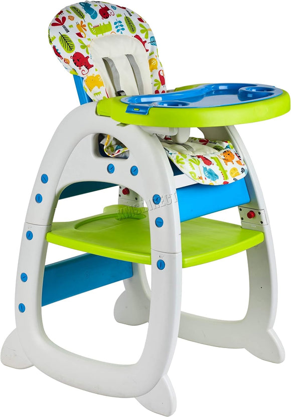 3-in-1 Combination High Chair | Chair & Table Set with Double Tray/Liner | 6m+