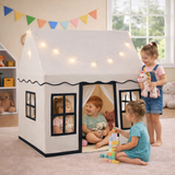 Children’s Play House | Wendy House | Windows and Fairy Lights | Cream