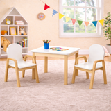 Set of 2 White Height Adjustable Wood Modern Kids Chairs | Chairs for Children
