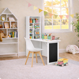 Montessori 3 in 1 Space-Saving Wall Mounted Desk | Floating Desk | Blackboard | Storage | 5-12 Years