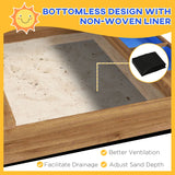 Deluxe Eco Fir Wood Sandpit & Mud Kitchen | Blackboard | Canopy