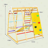 8-in-1 Eco Wood Jungle Gym | Climber Play Set | Slide | Monkey Bars | 3 years and up | Multi coloured