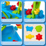 Children’s outdoor water play table with waterfall features