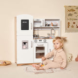 Deluxe Montessori Inspired Wooden Toy Kitchen | Water Dispenser | Phone | Large Blackboard & Accessories