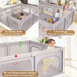Foldable baby playpen with breathable mesh sides
