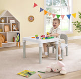 Children's White & Grey Indoor | Outdoor Plastic Table & Chair Set | 2 years+