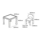 Colourful kids activity table and chairs for arts and crafts
