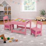 kids table and chairs with storage pink