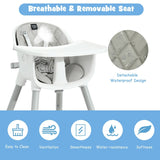 High Chair with 2-Position Removable Tray Gray
