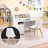 Children's Scandi Design Wooden Beech wood Chair | Chair for Homework Desk | White | Older Children & Adults