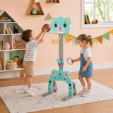 3-in-1 Adjustable Kids Basketball Hoop, Football Goal & Ring Toss Set