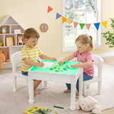 Toddler sensory 7 colour light up activity table with 2 chairs