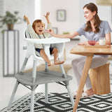 كرسي مرتفع للأطفال قابل للتحويل مع وضعيتين قابلين للإزالة باللون الرمادي