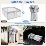 Portable mesh toddler playpen with storage bag