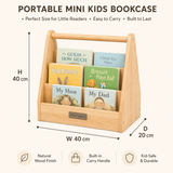 Mini Kids Bookcase | Portable Montessori Bookshelf | Natural
